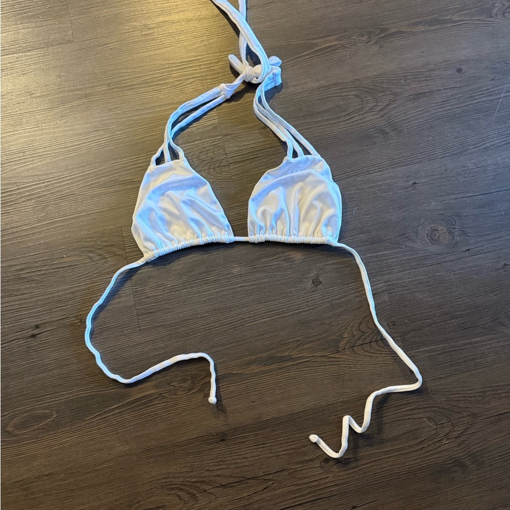 Doll Swimwear White Triangle Bikini Top